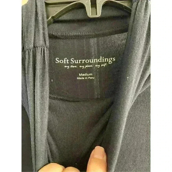 Soft surroundings - Navy Cowl Mock Neck Shark Bite Hem Shirt Dress/Tunic, Medium - Picture 4 of 4